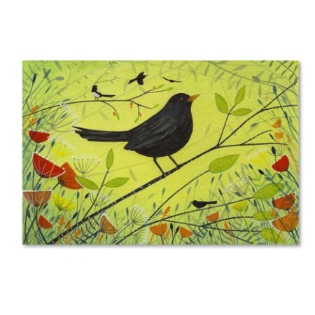 Michelle Campbell 'Spring Blackbird 2' Canvas Art,22x32